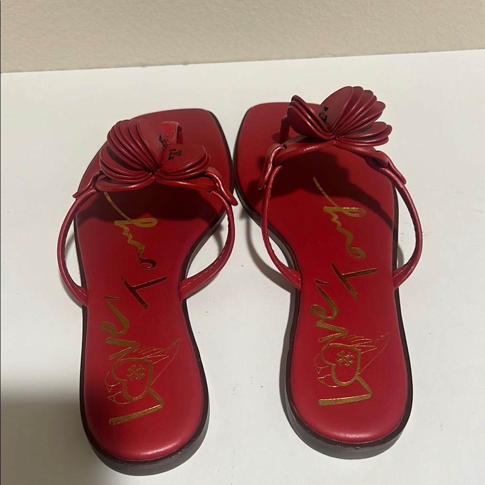 Tory Burch Red Sandals with Bow Detail - Picture 6 of 7